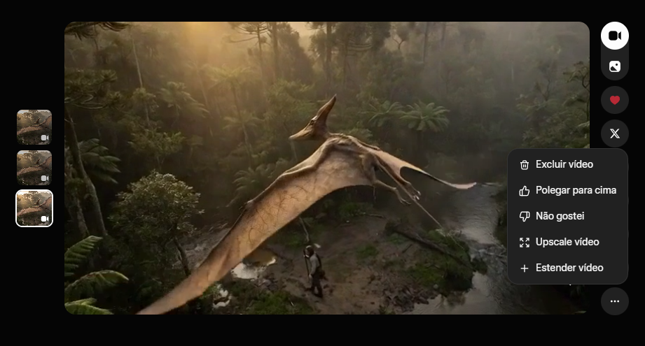 interface do Grok com o menu de opções aberto, destacando o botão Estender vídeo